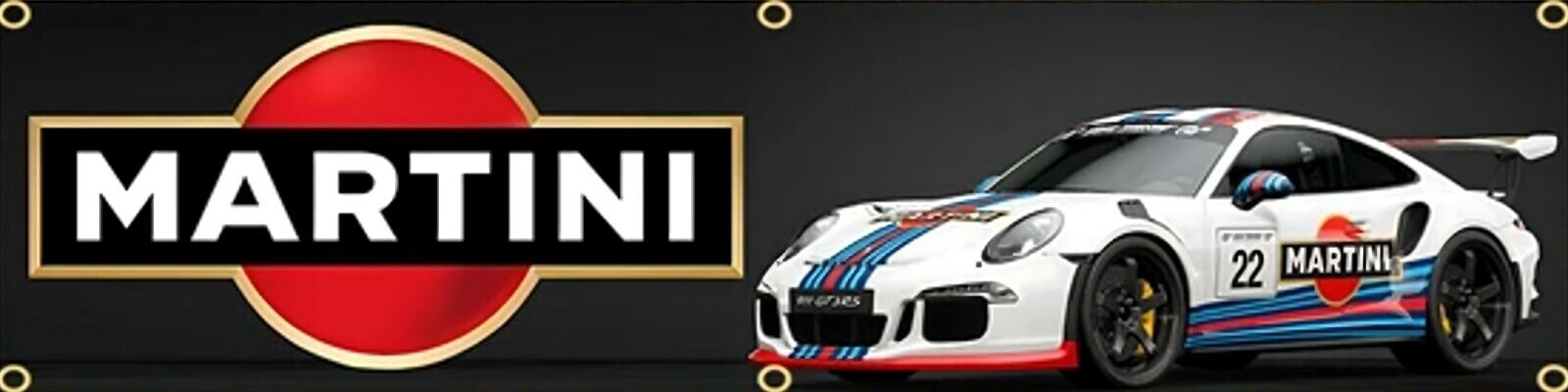 Martini Racing Flag Banner 17.7" x 70" NEW! Home & Garden:Yard, Garden & Outdoor Living:Décor:Flags Cozy Home Treasures
